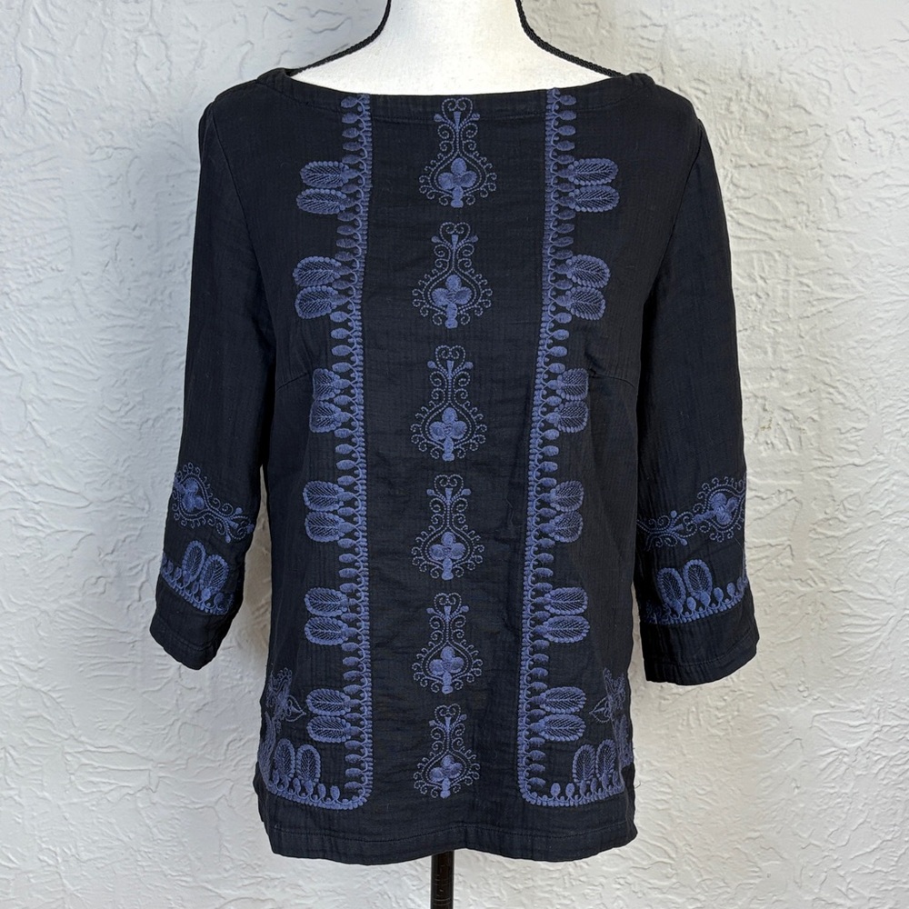Juju S’amuse! Paris Embroidered Cotton Top